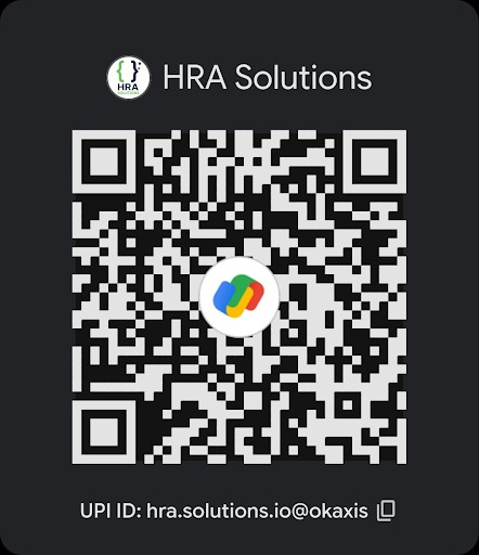 UPI QR code of HRA Solutions (hra.solutions.io@okaxis)